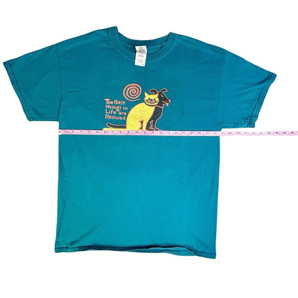 The Best Things in Life are Rescued Adult Short Sleeve Jersey Tee size L - Picture 4 of 8